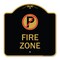Signmission Fire Zone No Parking, Black & Gold 18inx18in Aluminum Sign, 18" L, 18" H, BG-1818-23972 A-DES-BG-1818-23972 - alternate 1